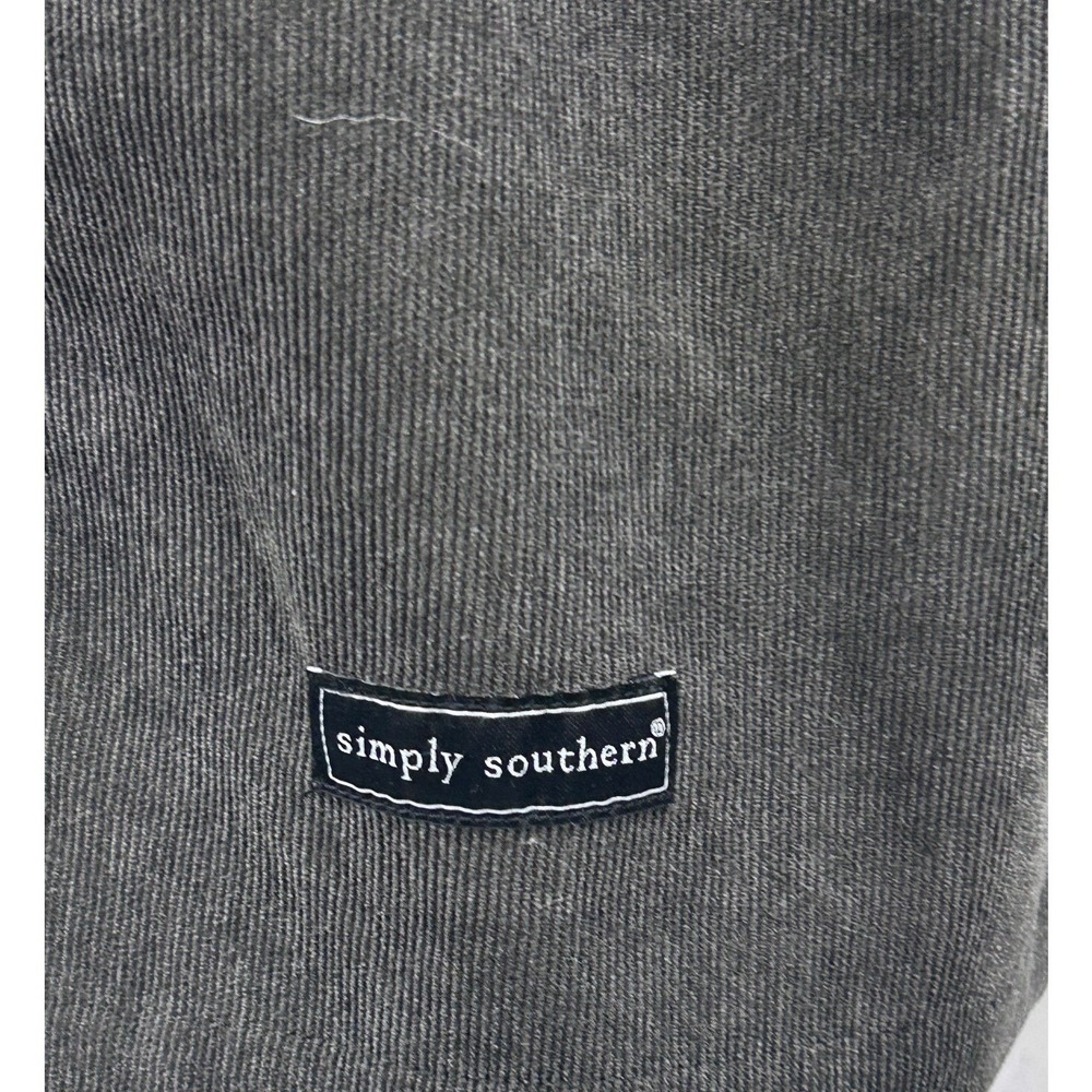 Simply Southern Womens Gray Corduroy Tiered Belted Button Front Dress Small - Picture 5 of 13